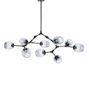 Lámpara de techo Chander 9 negro cristal azul