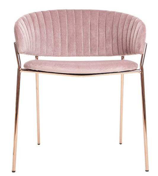 Silla terciopelo rosa gold Arisa