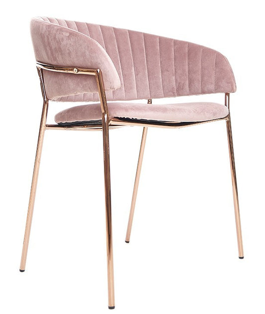 Silla terciopelo rosa gold Arisa