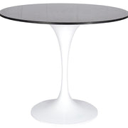 Mesa tulip blanca mármol negro-blanco