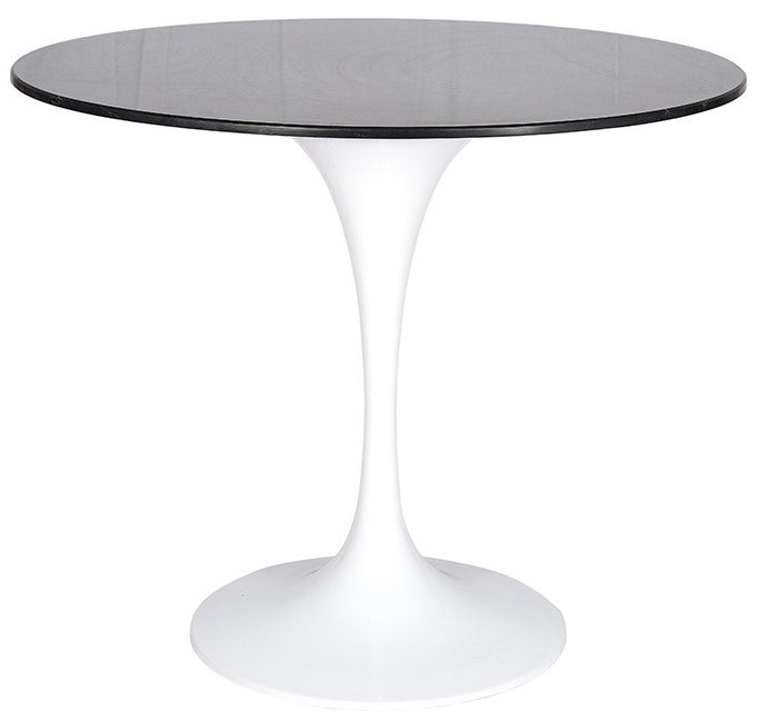 Mesa tulip blanca mármol negro-blanco