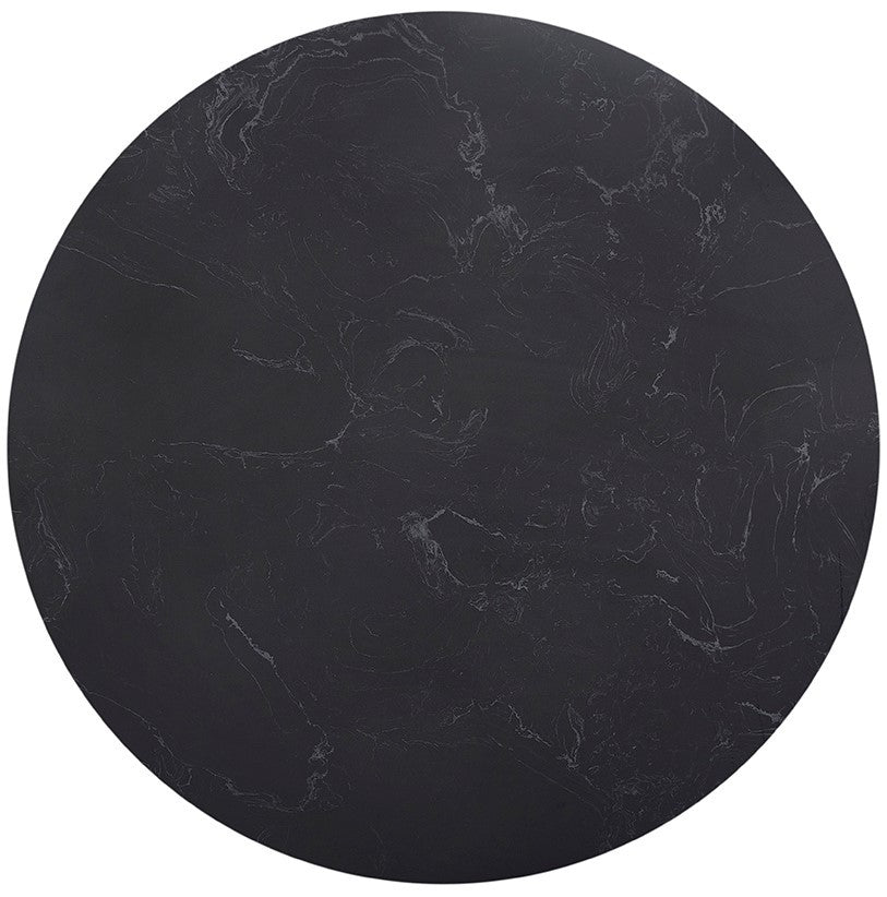 Mesa tulip acero inoxidable dorado mármol