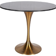 Mesa tulip acero inoxidable dorado mármol