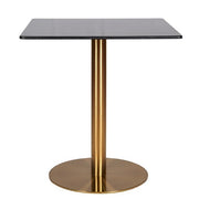 Mesa acero inoxidable oro mármol cuadrado 60x60