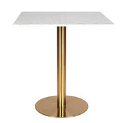 Mesa acero inoxidable oro mármol cuadrado 60x60