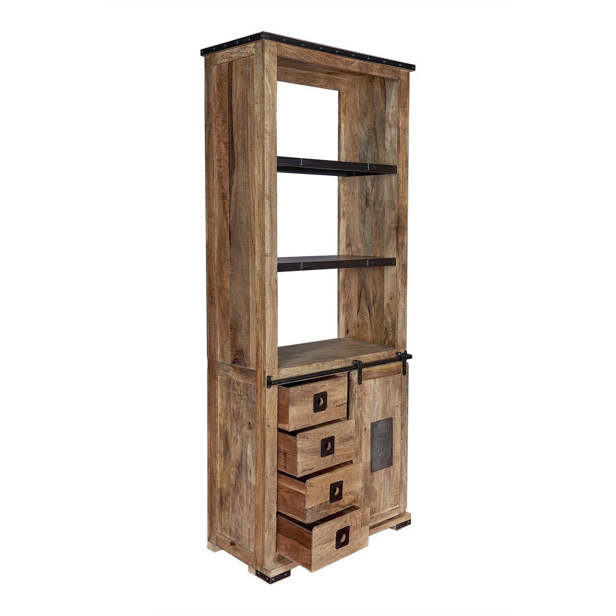 Estantería madera de mango y acero Baldi