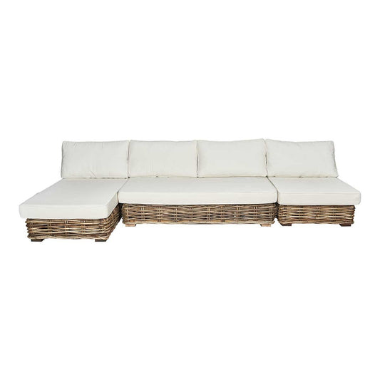 Sofá chaise longue modular ratán Sara