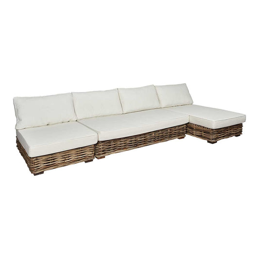 Sofá chaise longue modular ratán Sara