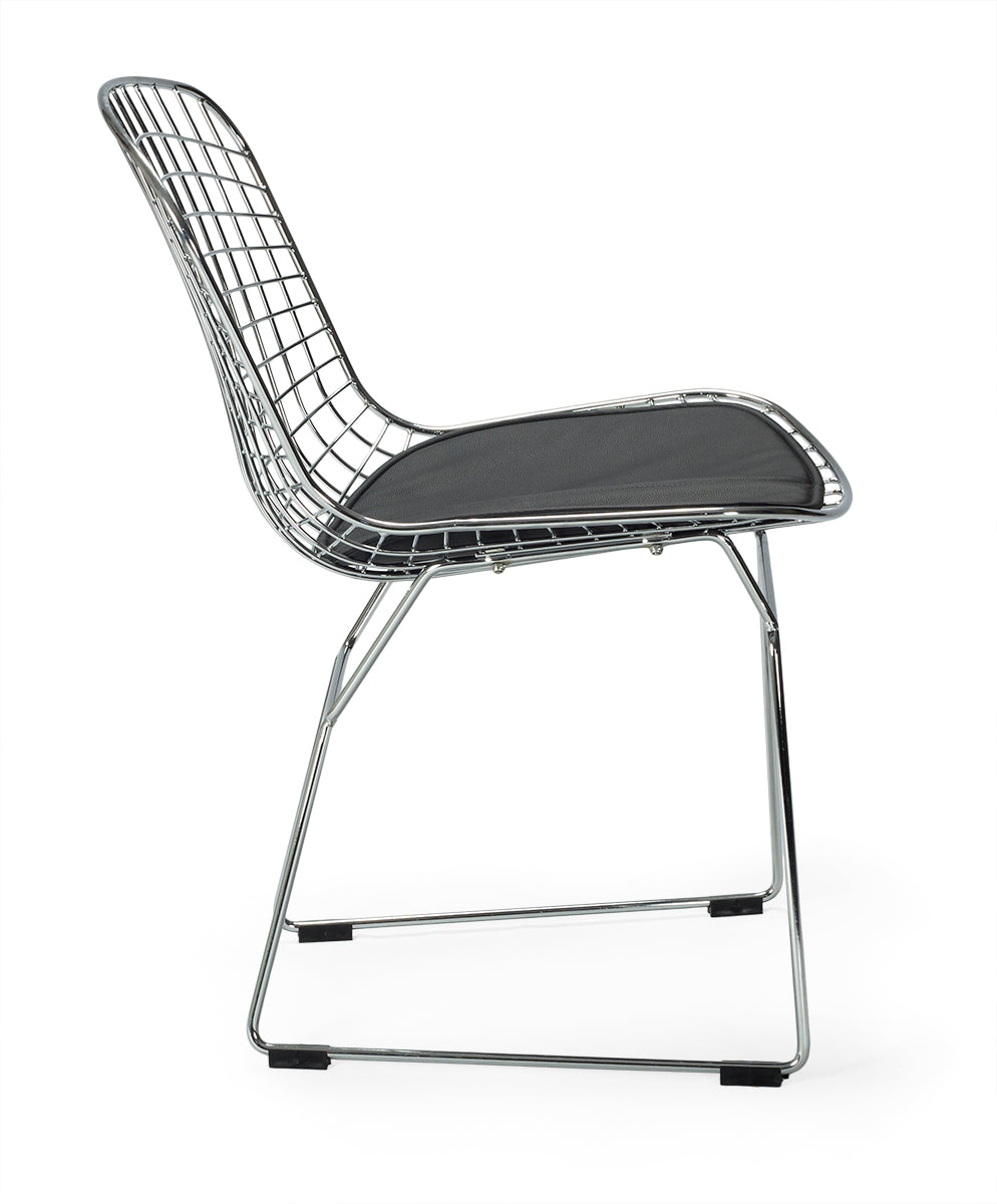 Silla de comedor diseño rejilla cromado Berta