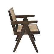 Silla de comedor madera y ratán reposabrazos Dana