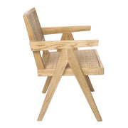 Silla de comedor madera y ratán reposabrazos Dana