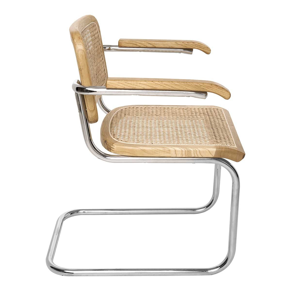 Silla de comedor madera y ratán reposabrazos Moba