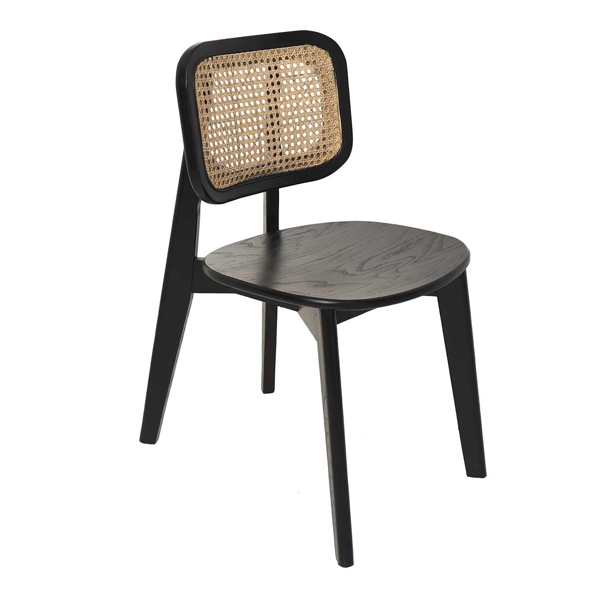 Silla de comedor madera y ratán Horus