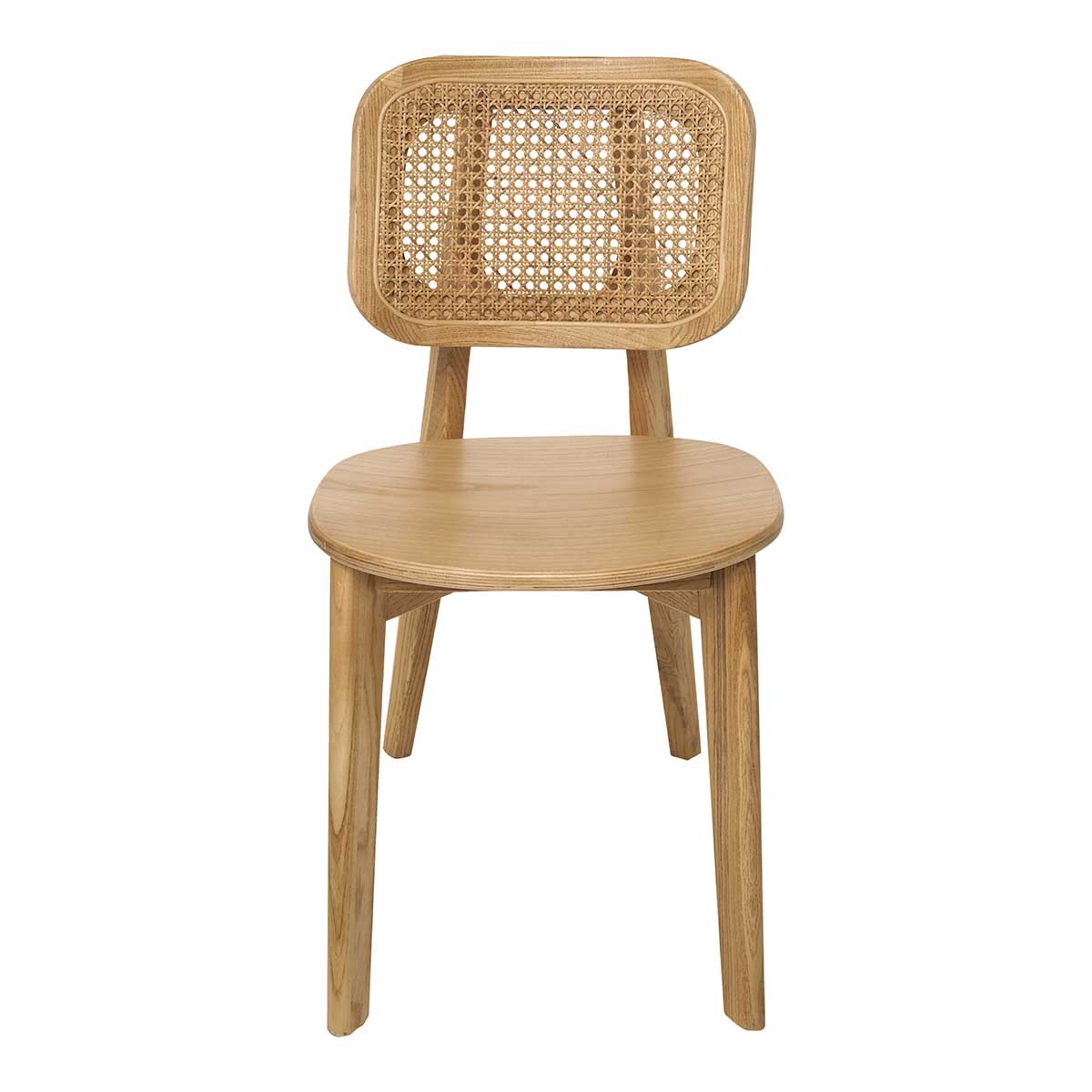 Silla de comedor madera y ratán Horus