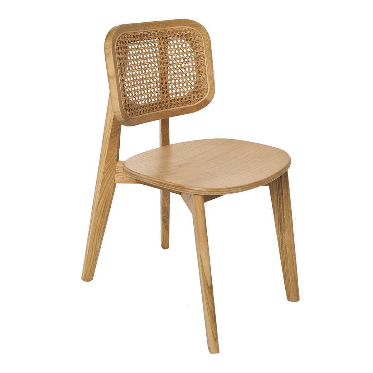 Silla de comedor madera y ratán Horus