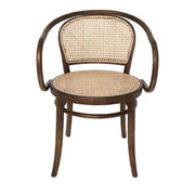 Silla de comedor madera y ratán reposabrazos Gala