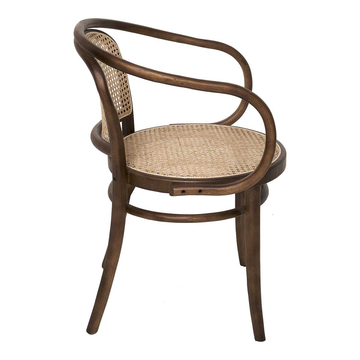 Silla de comedor madera y ratán reposabrazos Gala
