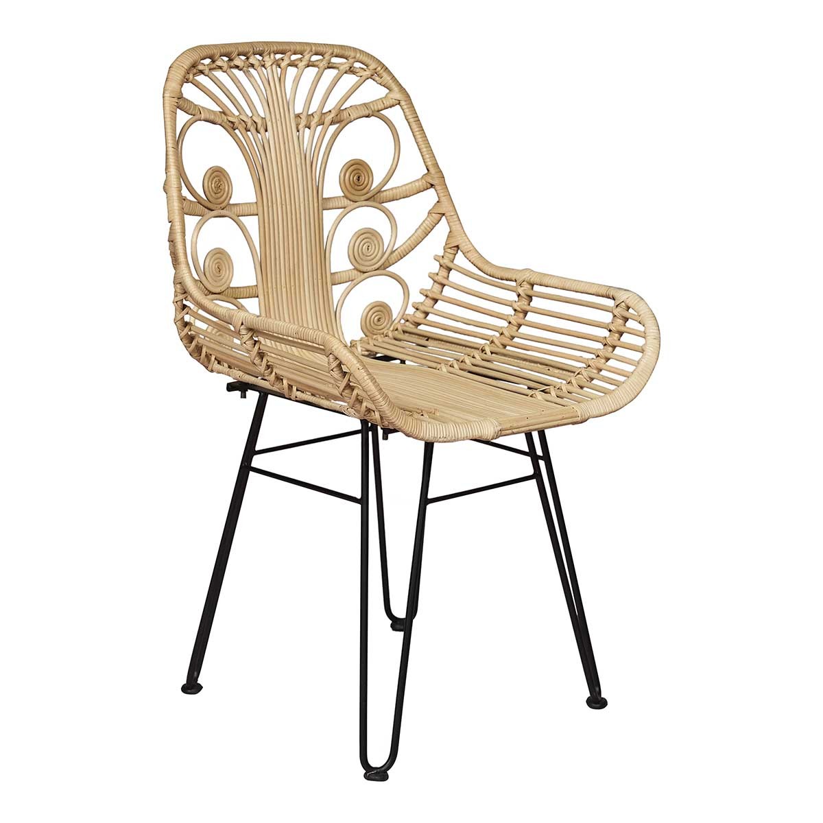 Silla de comedor bambú natural y acero Wild