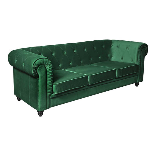 Sofá chesterfield terciopelo verde