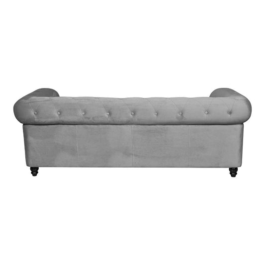 Sofá chesterfield terciopelo gris