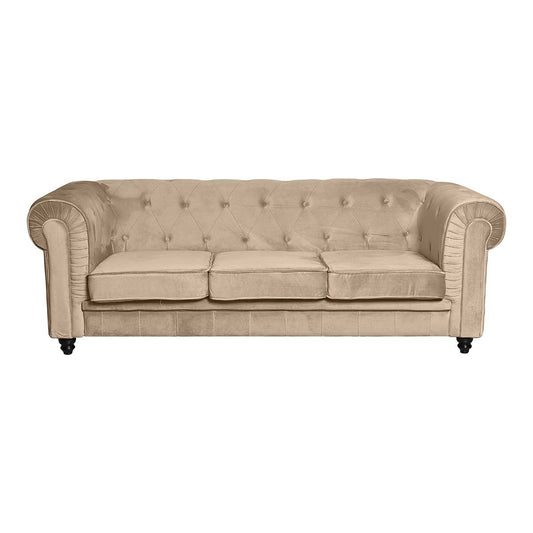 Sofá chesterfield terciopelo beige