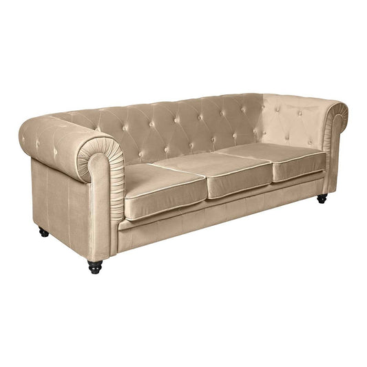 Sofá chesterfield terciopelo beige