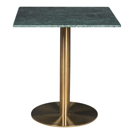 Mesa acero inoxidable oro mármol cuadrado verde 70x70