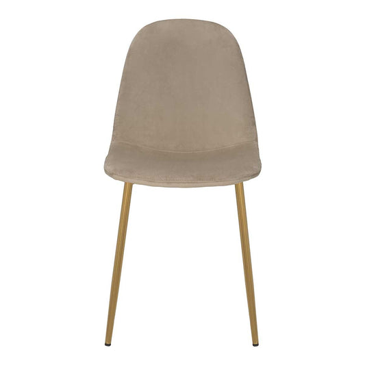 Silla de comedor acero dorado terciopelo beige Neka