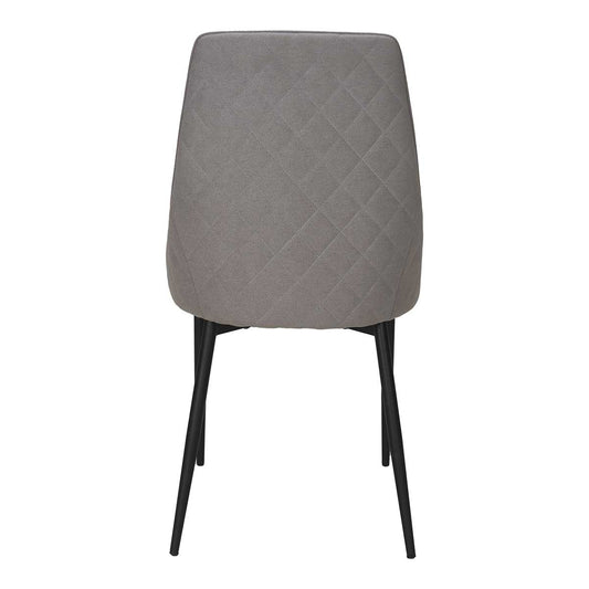 Silla de comedor acero negro tejido gris Diram