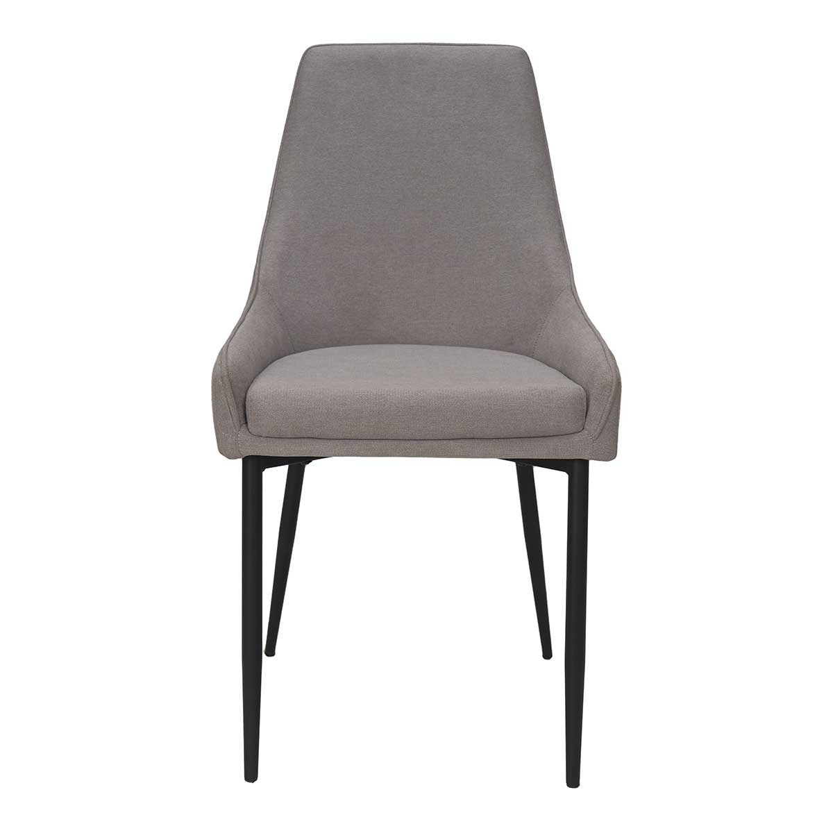 Silla de comedor acero negro tejido gris Diram