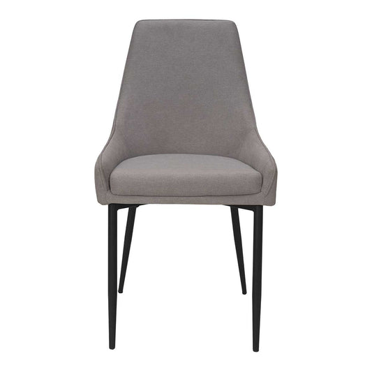 Silla de comedor acero negro tejido gris Diram