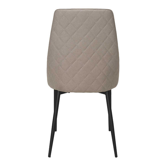 Silla de comedor acero negro tejido beige Diram