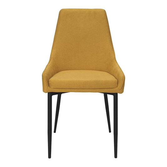 Silla de comedor acero negro tejido amarillo mostaza Diram