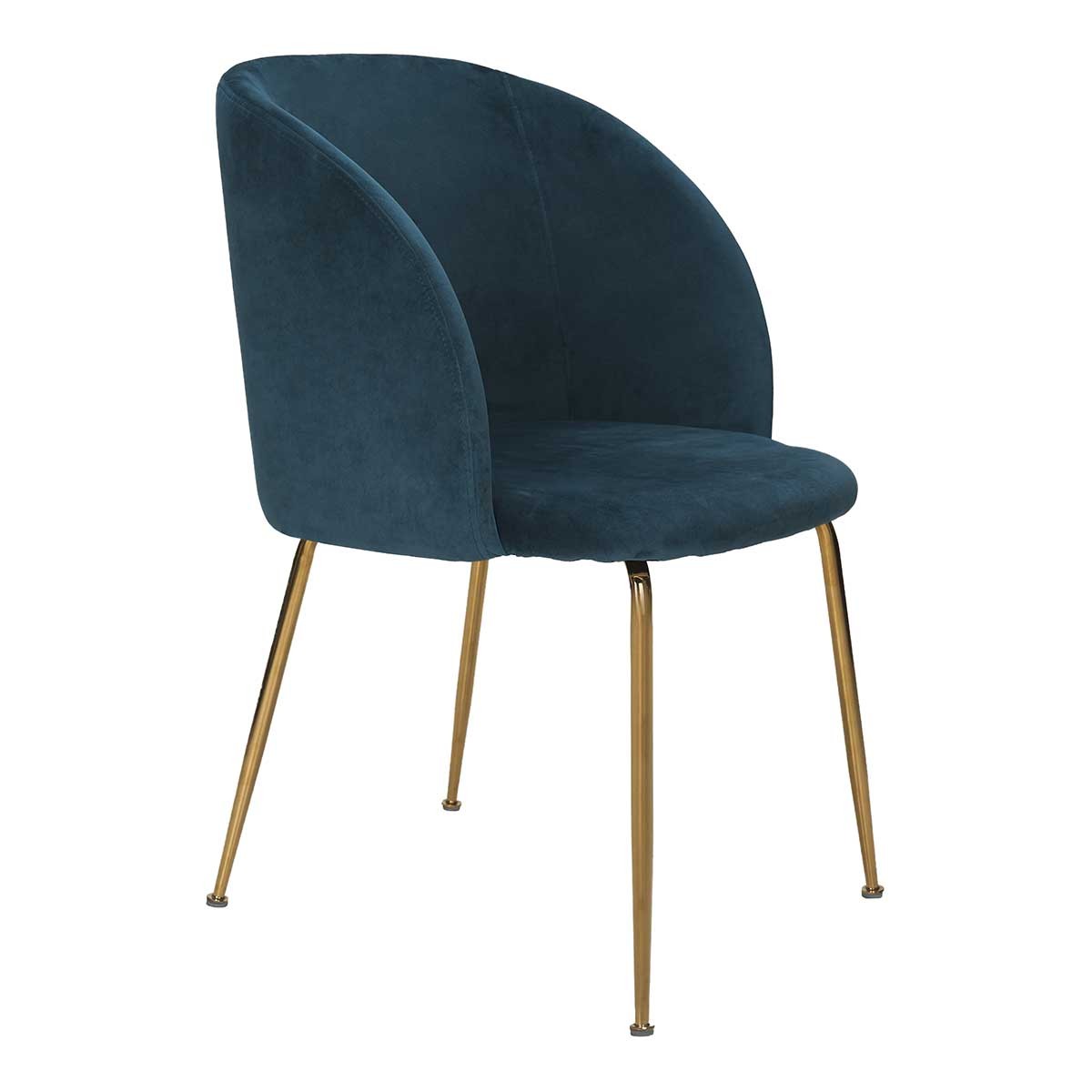 Silla de comedor con brazos acero dorado terciopelo verde Bolero
