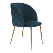 Silla de comedor con brazos acero dorado terciopelo verde Bolero