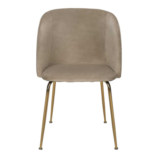 Silla de comedor con brazos acero dorado terciopelo beige Bolero