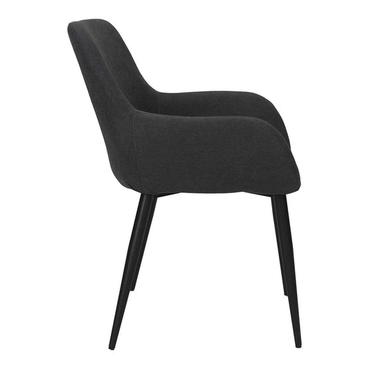 Silla de comedor con apoyabrazos  Dante gris oscuro