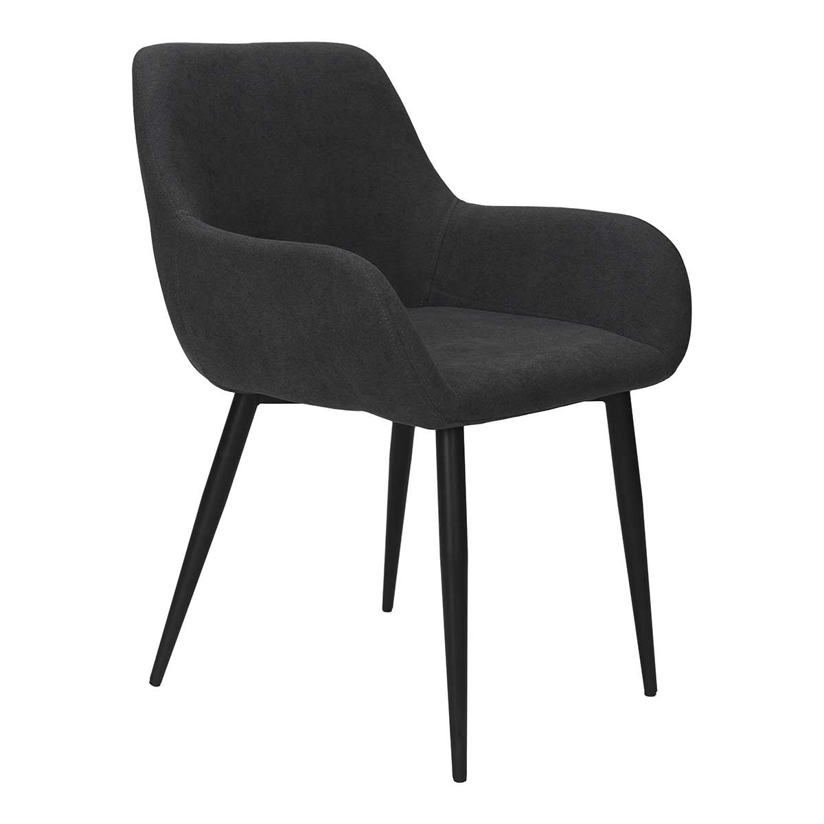 Silla de comedor con apoyabrazos  Dante gris oscuro