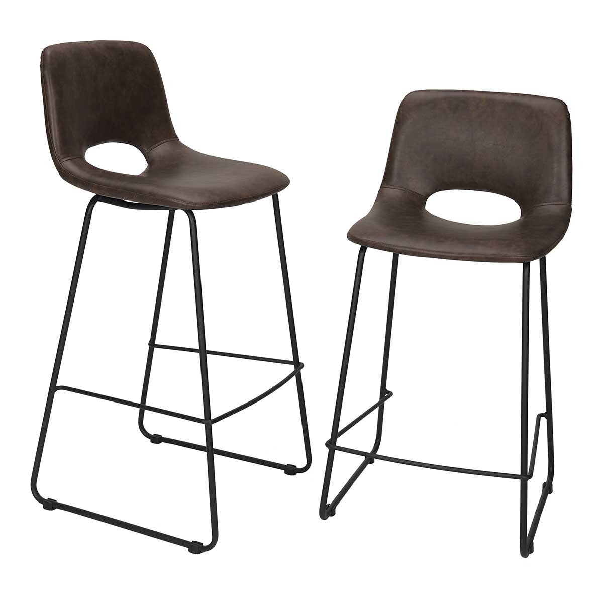 Taburete de bar vintage 65cms marrón Wonder