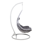 Sillón colgante ratán sintético blanco base blanca Tender