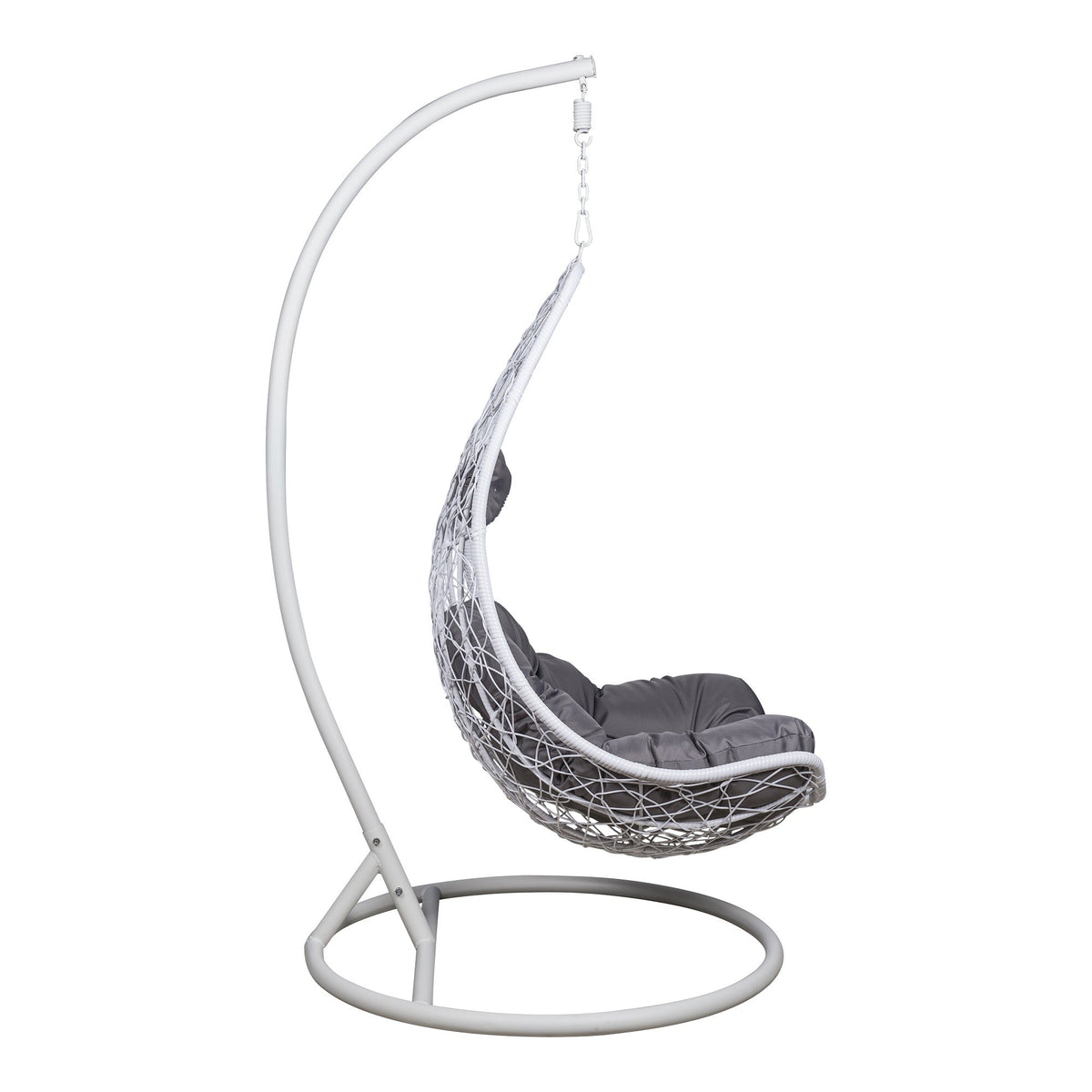 Sillón colgante ratán sintético blanco base blanca Tender