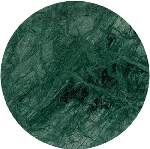 Mesa tulip acero inoxidable oro mármol verde 120cms