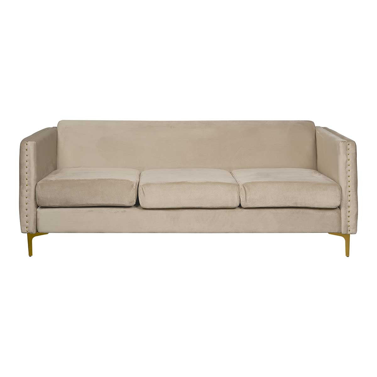 Sofá terciopelo 3 plazas Emily beige