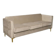 Sofá terciopelo 3 plazas Emily beige