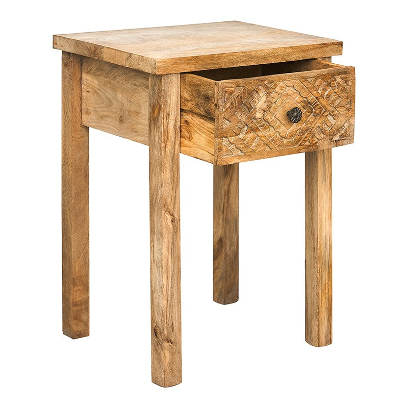 Mesita de noche vintage madera Driss