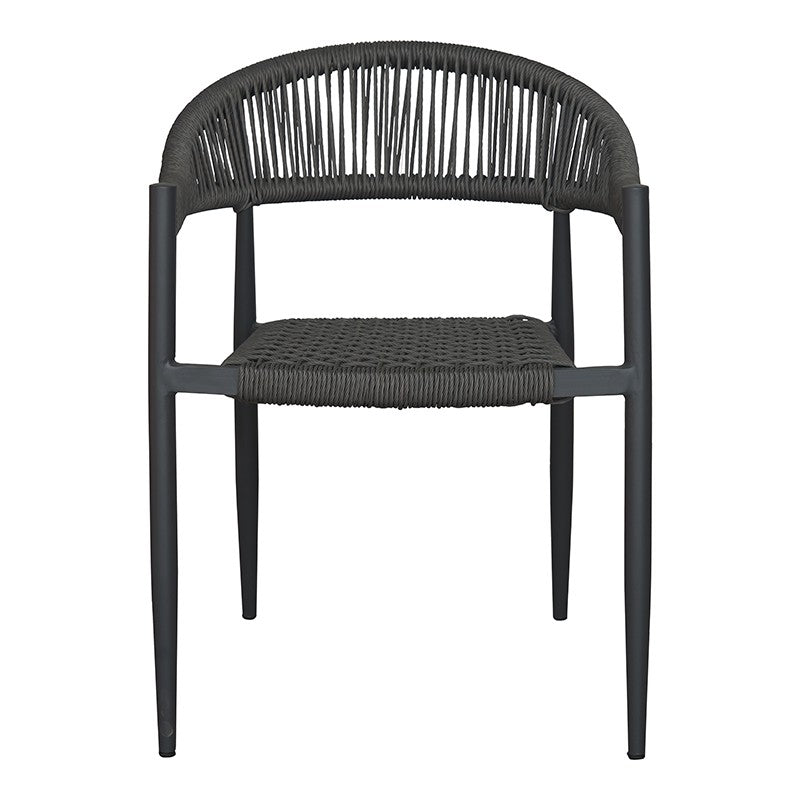 Chaise d'extérieur en rotin synthétique Biela avec accoudoirs