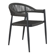 Chaise d'extérieur en rotin synthétique Biela avec accoudoirs