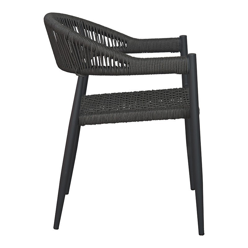 Chaise d'extérieur en rotin synthétique Biela avec accoudoirs