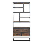 Estantería de madera y acero cajones Fénix