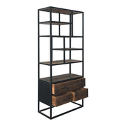 Estantería de madera y acero cajones Fénix